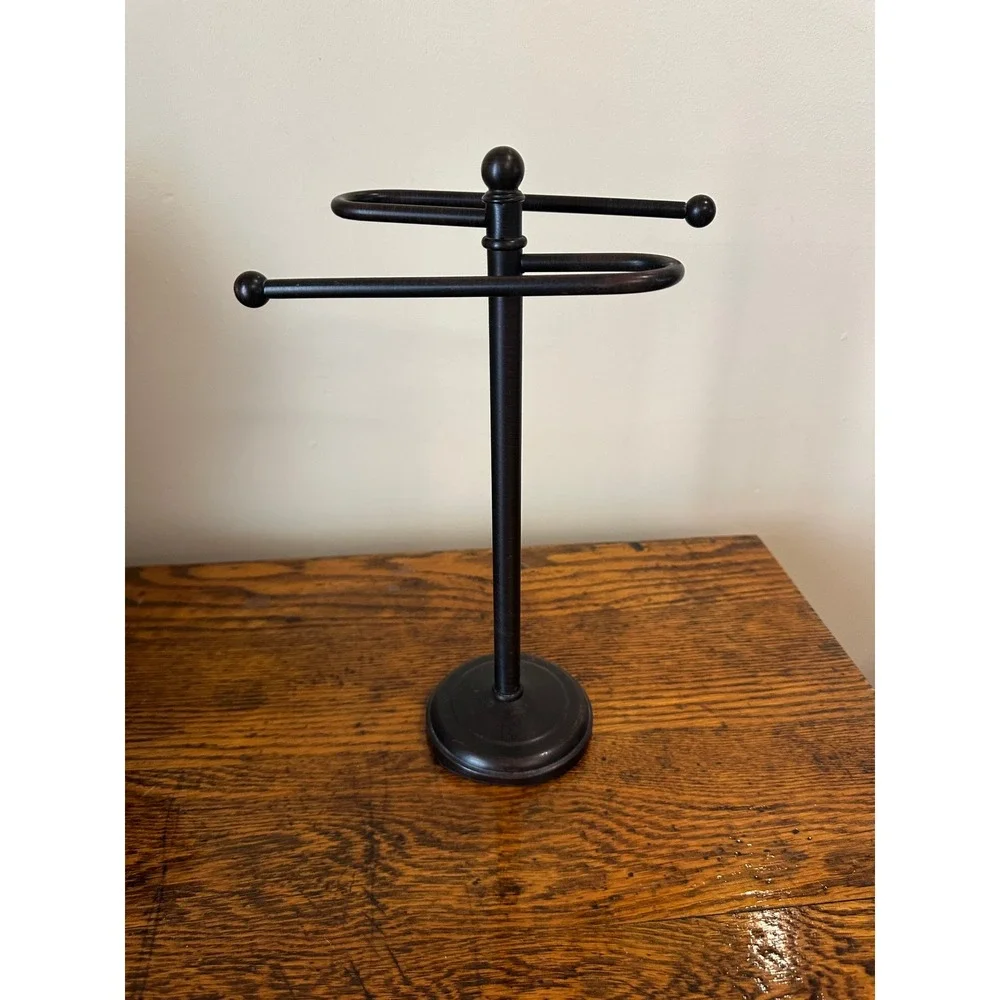 Oil Rubbed Bronze Countertop Hand Towel Holder Swivel Arm Stand 13 Inch